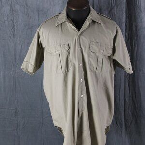 Vintage Button-Down Shirt - Greyhound Bus Driver Shirt- Men's Extra-Large